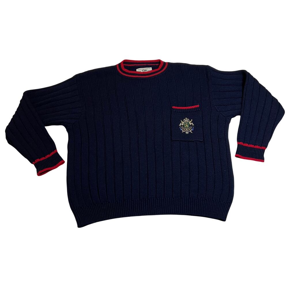 Vintage United Colors Of Benetton Town Wear Italy Men's Sweater Size L Crest